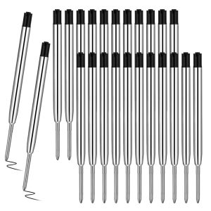 10/20pcs 9.9cm Metal Ballpoint Pen Refills Blue & Black Ink Rods 1.0mm Medium Point Roller Ball Pens Refill
