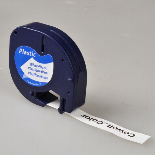 10 Compatible Dymo LetraTag 91201 Black on White (12mm x 4m) Plastic Label Tapes 91201 91221 59422 S0721660 - Image 2