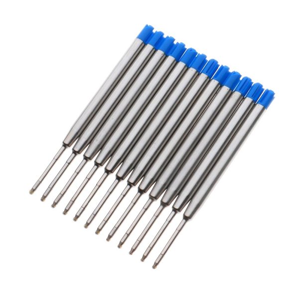 10 Pcs/Pack Metal Ballpoint Pen Refill Smooth Fine 1.0mm Blue Ink Medium Roller Ball Office Back to School Series Stationery - Image 2