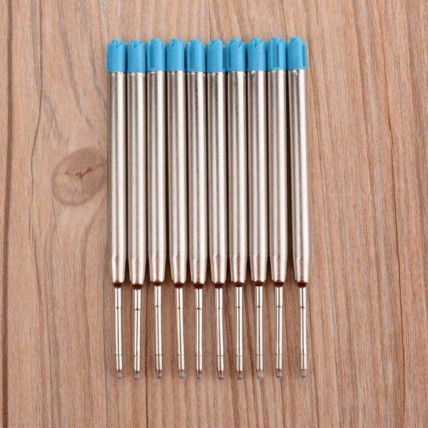 10 pcs/lot Meta Pen Refill School Office Ballpoint Pen Refill Smooth Fine 1.0mm Medium For Parker Stationery Gifts Supplies Pen