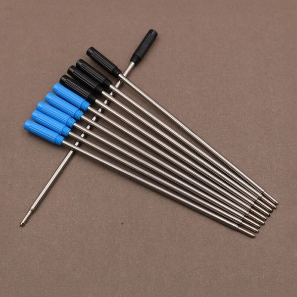10 pcs/lot Rotating Metal Pen Refill Special Ballpoint Pen Refill Rod Cartridge Core Ink Recharge Black Blue Ink 11.6cm - Image 2