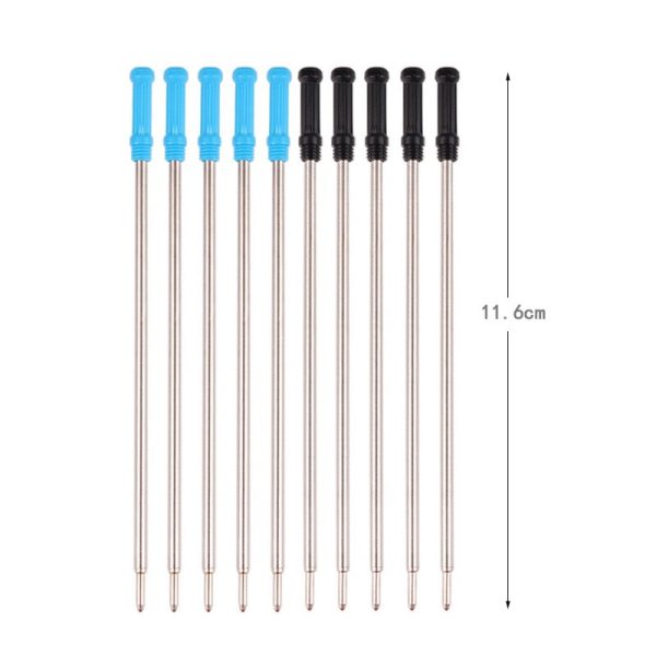 10 pcs/lot Rotating Metal Pen Refill Special Ballpoint Pen Refill Rod Cartridge Core Ink Recharge Black Blue Ink 11.6cm - Image 6