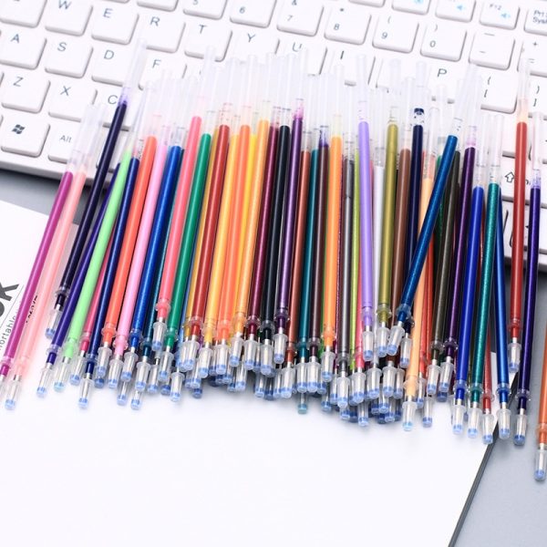 100 Colors Glitter Gel Pen Refills Craft Marker Neon Pen Ink Refills Metallic Pastel Fluorescence for Coloring Books Drawing - Image 2
