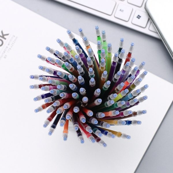 100 Colors Glitter Gel Pen Refills Craft Marker Neon Pen Ink Refills Metallic Pastel Fluorescence for Coloring Books Drawing - Image 3