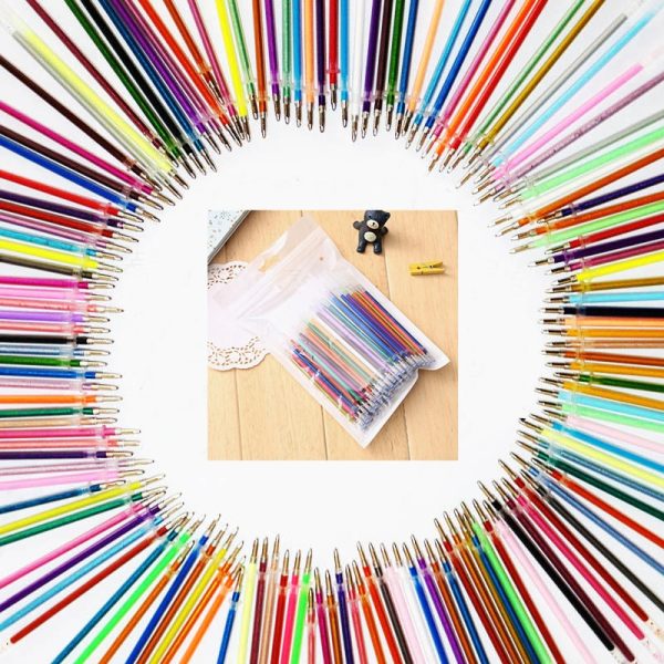 100 Colors Glitter Gel Pen Refills Craft Marker Neon Pen Ink Refills Metallic Pastel Fluorescence for Coloring Books Drawing - Image 5