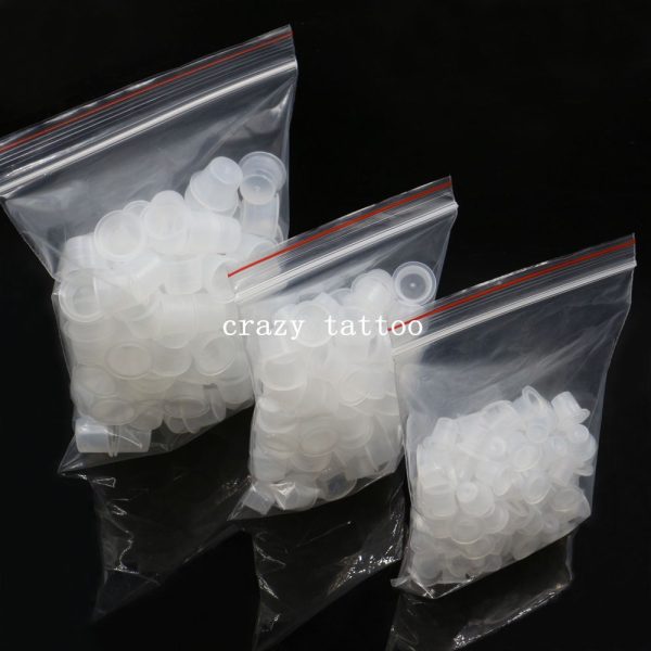 100pcs Plastic Tattoo Ink Cups 8mm 11mm 15mm Tattoo Ink Cups Holder Container Pigment Ink Caps Tattoo Accessories - Image 3