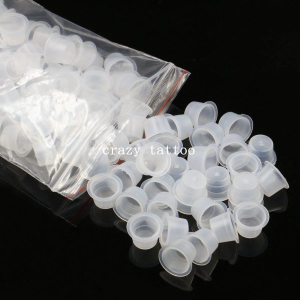 100pcs Plastic Tattoo Ink Cups 8mm 11mm 15mm Tattoo Ink Cups Holder Container Pigment Ink Caps Tattoo Accessories - Image 4