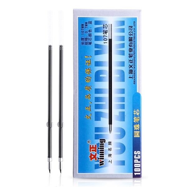 100pcs/box 0.7mm Ballpoint Pen Refill Black Blue Red Ink Replaceable Core Universal 107mm Length Press Style Pen Office Supplies - Image 6