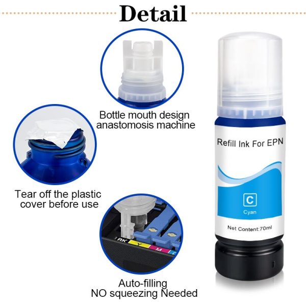 104 522 Refill Dye Ink For Epson EcoTank ET-2710 ET-2711 ET-2712 ET-2714 ET-2720 ET-2726 ET-4700 Inkjet For Eco Tank Printer - Image 4