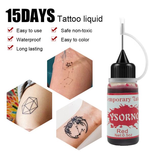 10Ml Semi-Permanent Tattoo Ink Paste For Temporary Natural Body Paint Sticker Tattoo Pigments Ink Tattoo Ink Tattoo Ink Set - Image 6
