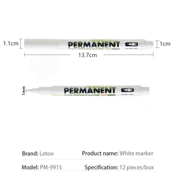 10pcs/Set White Marker Pen Graffiti Pens Waterproof Permanent Tire Painting Notebook Tyre Tread Oily Environmental Pen - Image 4