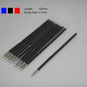 10pcs/lot 0.7mm Pen Rod Stander Ballpoint Pen Refill Lead Black Blue 107mm Office School Supplies