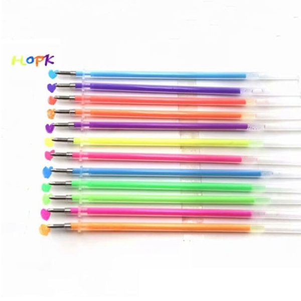 12pcs/set Colors Gel Pen Refill 0.7mm Multi Colored Painting Gel Ink Ballpoint Pens Refills Rod for School Stationery - Image 4