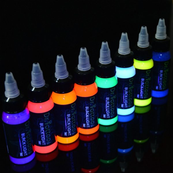 15/30ML High Quality Purple Light Tattoo Inks Professional Permanent Makeup Body Microblading Easy Coloring Fluorescent Pigment