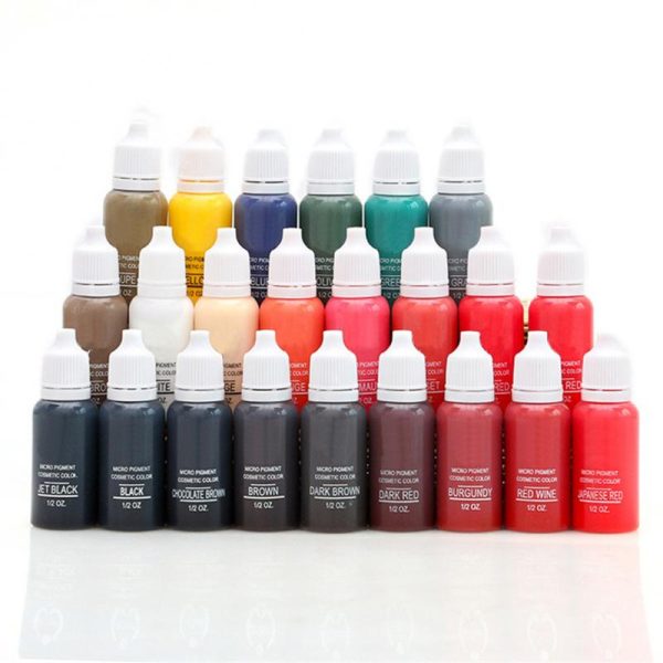 15ml Professional Tattoo Ink Permanent Makeup Eyebrow Lips Eye Line Tattoo Inks Microblading Pigment DIY Body Beauty Tattoo Art