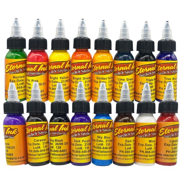 16Colors 30ml Body Painting Tattoo Ink Permanent Makeup Coloring Pigment Eyebrows Eyeliner Tattoo Paint Body Eternal Tattoo Ink