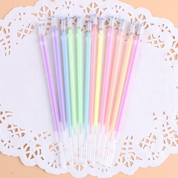 1mm 12 Pcs/set Gel Pen Refill Office Color Gel Refill Glitter Rods Ink Office School Stationery Writing Supplies Handles - Image 5