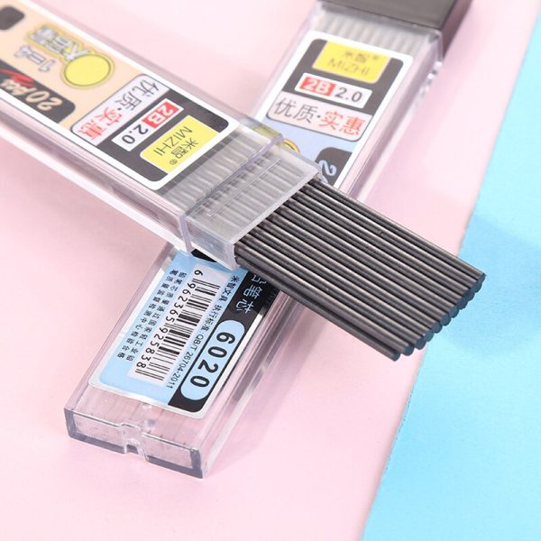 20pcs/bottle 2.0mm Graphite Lead Automatic Pencil Replacement Core 2B Thick Core Mechanical Pencil Refill School Office Refills - Image 2
