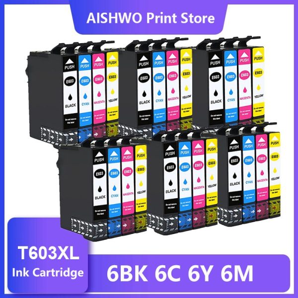 24PK 603 XL Compatible Epson 603XL E603 T603 for XP-2100 XP-3100 WF-2810 XP-3105 XP-4100 XP-4105 WF-2830 XP-2105 Printer