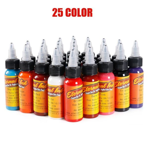 25 Colors Professional Tattoo Ink 30ml Colors Set For Body Art Natural Plant Permanent Pigment Paint tintas de tatuaje
