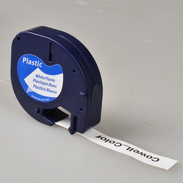 3 Compatible Dymo LetraTag 91201 Black on White (12mm x 4m) Plastic Label Tapes 91331 91221 59422 S0721660 - Image 2