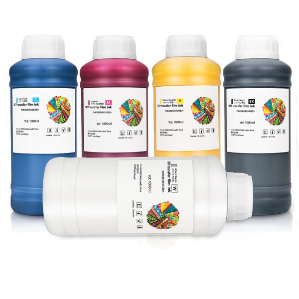 5 pieces/set 1000ml heat transfer A3 A4 pet film ink dtf white ink for epson i3200 xp600 l1800 dtf printers - Image 2