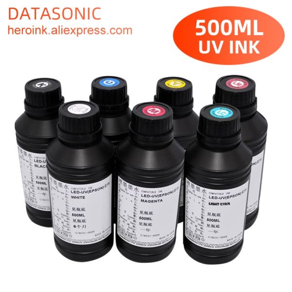500ML Bottle LED UV Ink For Epson L800 L805 L1800 R290 R330 1390 1400 1410 UV Printer Ink UV Varnish Gloss Ink Hard INK Soft