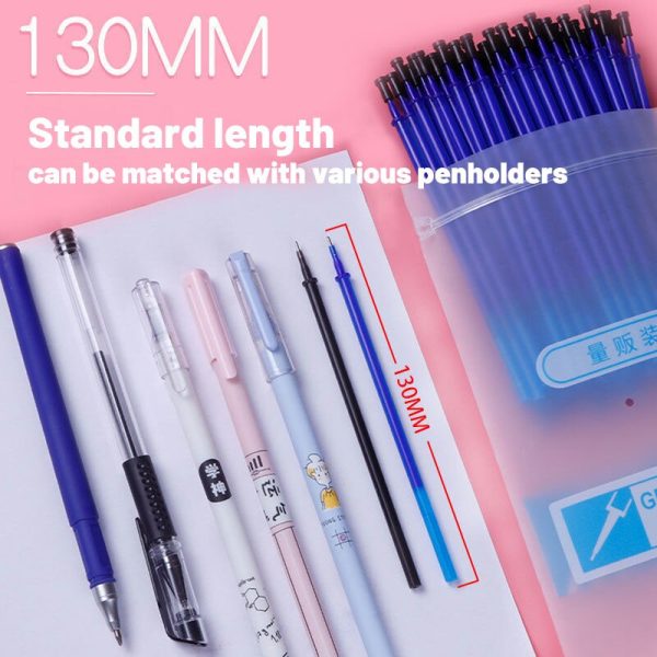 50Pcs/lot Magic Erasable Pen Refill Gel Pen Refill Accessories 0.5mm Blue Black Ink Writing Tools Office Shool Pens Refill Rod - Image 5