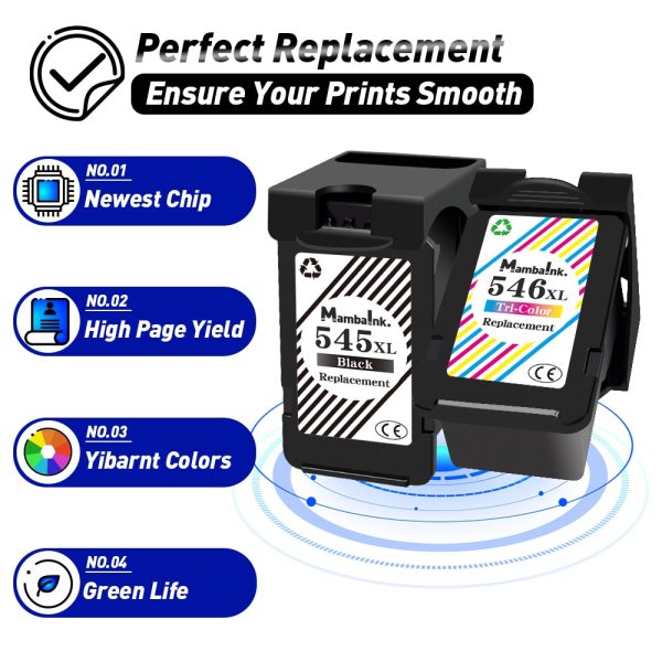 545XL 546 XL Cartridge Replacement For Canon PG545 PG 545 For Pixma IP2800 IP2850 MG2400 MG2450 MG2455 MG2500 Printer - Image 3
