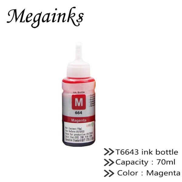 664 Universal Office dye for Epson L100 L110 L120 L132 L210 L222 L300 L312 L355 L350 L362 L366 L550 L555 L566 L800 L801 L1800 - Image 5