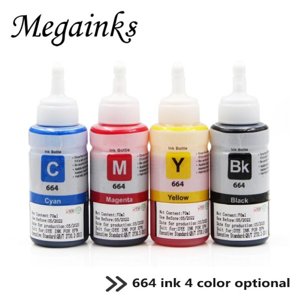 664 Universal Office dye for Epson L100 L110 L120 L132 L210 L222 L300 L312 L355 L350 L362 L366 L550 L555 L566 L800 L801 L1800