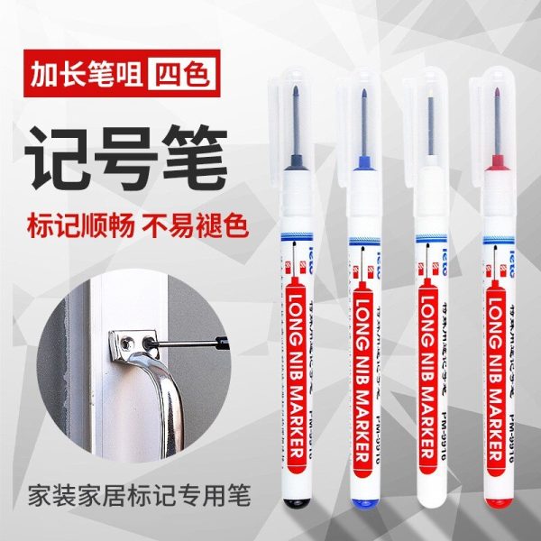 6pcs 20mm Long Head Oil Markers Pens Waterproof Multi-purpose Deep Hole Marker Pen Black/Red/Blue Ink - Image 2