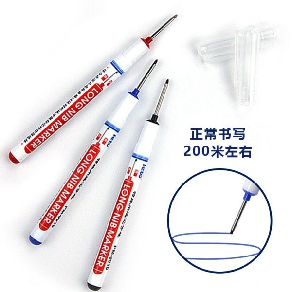6pcs 20mm Long Head Oil Markers Pens Waterproof Multi-purpose Deep Hole Marker Pen Black/Red/Blue Ink - Image 4