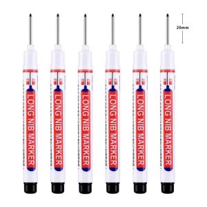 6pcs 20mm Long Head Oil Markers Pens Waterproof Multi-purpose Deep Hole Marker Pen Black/Red/Blue Ink