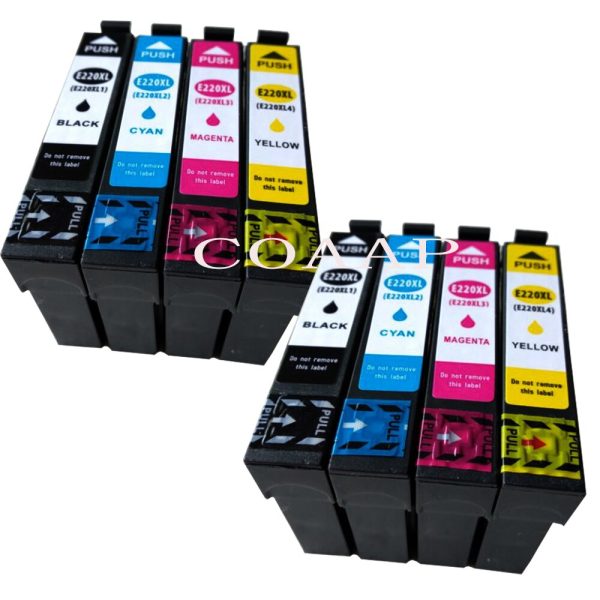 8 Pack 220 T220 xl Ink Cartridges For XP424 XP320 XP420 WorkForce WF-2630 WF-2650 WF-2660 printer - Image 2