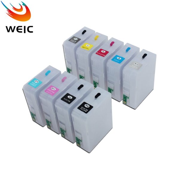 9PC 80ML Refillable Ink Cartridge for Epson Stylus Pro 3800 3880 Printer with Chip Sensor - Image 3