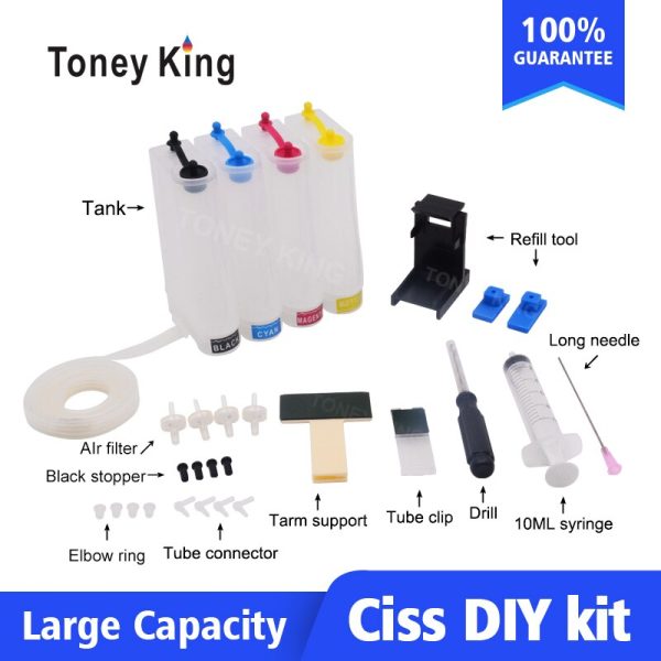 Continuous Ink Supply System Color CISS kit accessaries tank For HP 21 22 121 122 123 300 301 302 304 650 652 Ink Cartridge