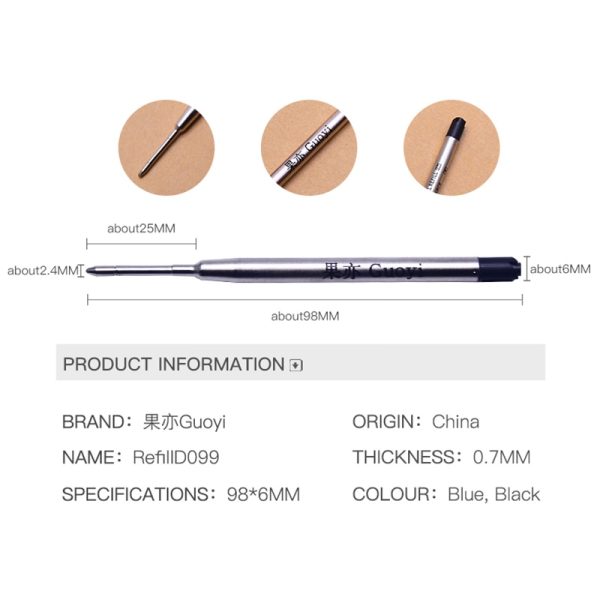 Guoyi D099 ballpoint pen refill 10pc/lot novel for office stationery gift pen hotel business writing length 700m G2 424 pen - Image 2