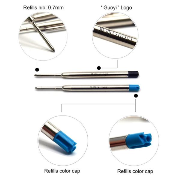 Guoyi D099 ballpoint pen refill 10pc/lot novel for office stationery gift pen hotel business writing length 700m G2 424 pen - Image 4