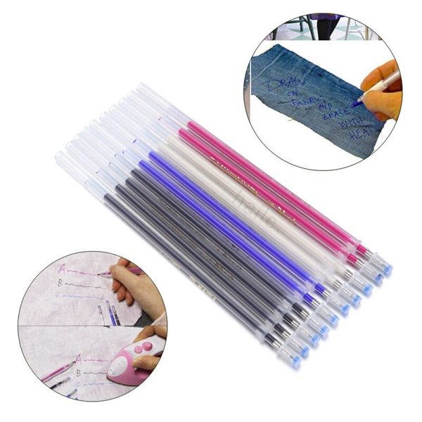 Haile 2 14pcs High Temperature Disappearing Pen Heat Erasable Fabric Pen Case Refills DIY Patchwork Garment Dash Marker Pens - Image 2
