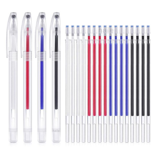 Haile 2 14pcs High Temperature Disappearing Pen Heat Erasable Fabric Pen Case Refills DIY Patchwork Garment Dash Marker Pens