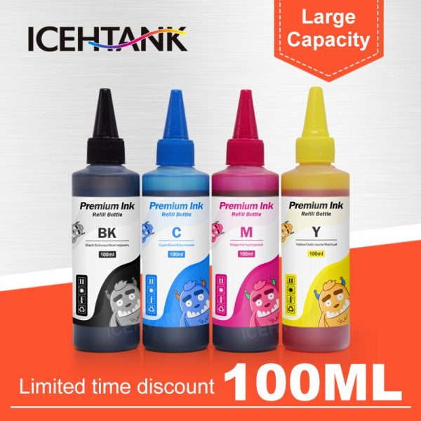 ICEHTANK 100ml Dye Ink Refill Kit For Canon PGI 425 CLI 426 PGI-425 CLI-426 PIXMA IP4840 IP4940 IX6540 MG 5140 5240 5340 Printer