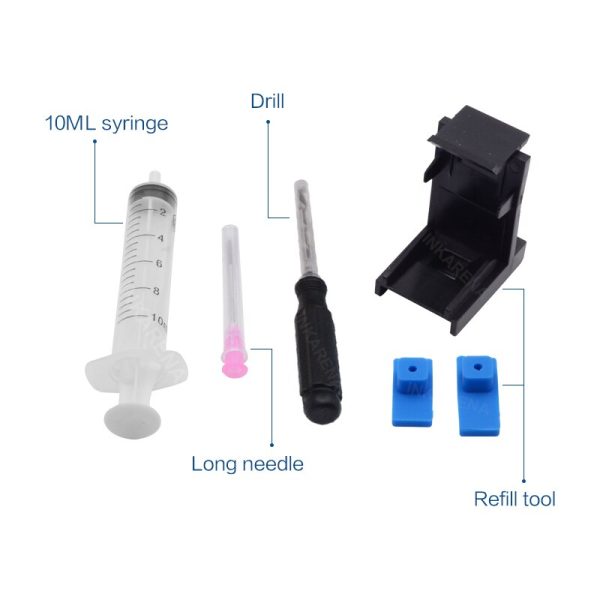INKARENA CISS Ink Tank Replacement for HP 121 122 123 140 141 300 301 302 304 650 DIY Kits Continuous Ink Supply System 4 Color - Image 3