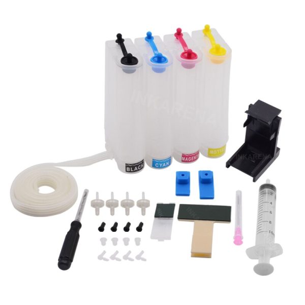 INKARENA CISS Ink Tank Replacement for HP 121 122 123 140 141 300 301 302 304 650 DIY Kits Continuous Ink Supply System 4 Color - Image 6