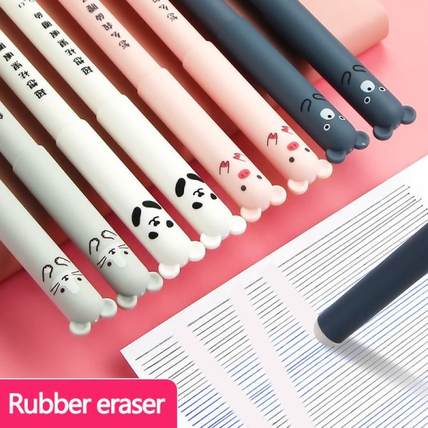 Kawaii Erasable Gel Pen Set Cute Gift 0.5mm Fine point Blue, Black Refill Pen Manga Office Writing Stationery School Supplies - Image 2