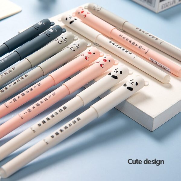 Kawaii Erasable Gel Pen Set Cute Gift 0.5mm Fine point Blue, Black Refill Pen Manga Office Writing Stationery School Supplies - Image 4