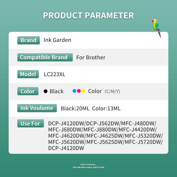 LC 223 LC223 223 Ink Cartridge Compatible For Brother DCP-J4120DW MFC-J4420DW MFC-J4620DW MFC-J4625DW MFC-J5320DW Printer - Image 2