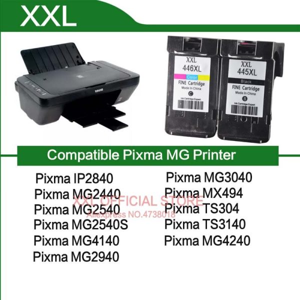 PG-445 PG445 XL Ink Cartridge for Canon PG 445 CL 446 for Canon PIXMA MX494 MG2440 MG2940 MG2540 MG2540S IP2840 MG2545S TS3340 - Image 2