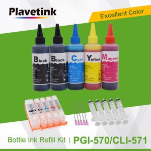 Plavetink 4 Color Dye Ink Refill Kits Refill Cartridge For Canon PGI 570 CLI 571 XL TS6051 TS6052 TS8050 Printer Ink