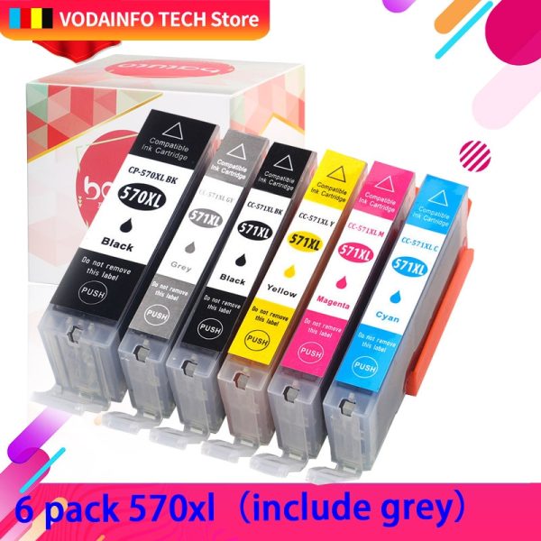 Priner PIXMA MG5750 MG5751 MG6851 MG6852 TS6050 TS5050 T5051 Wtih PGI 570 CLI 570 compatible ink cartridge for canon - Image 2